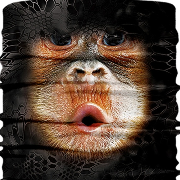 3D UV Chimp UV Neck Gaiter for Sun Wind Dust - Picture 2 of 5